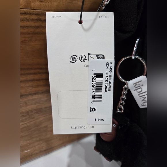 KIPLING BAG CROSSBODY & SHOULDER BLACK COLOR NEW MEDIUM PURSE BELAMMIE - Picture 17 of 17